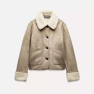 DOUBLE FACED JACKET ZW COLLECTION TAUPE GRAY